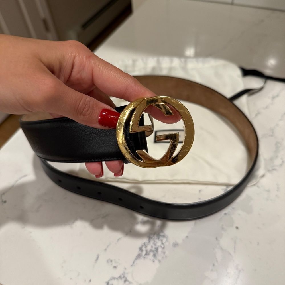 Gucci Women’s Black Belt with Interlocking G buckle - Picture 7 of 8